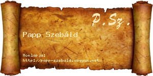 Papp Szebáld névjegykártya